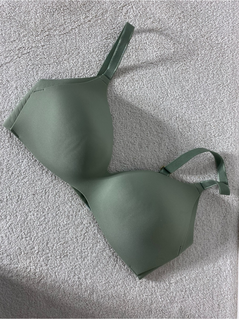 Knix Evolution Wireless Bra Olive Green Seamless V Neck 1 Fits 32 34 A B C